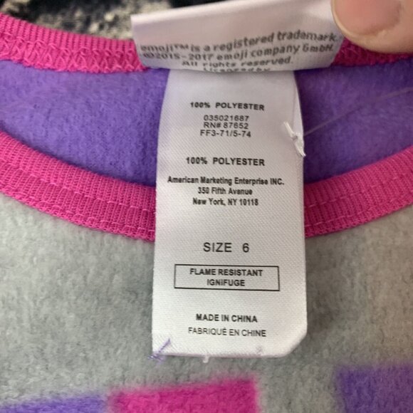Emoji Girls Size 6 "Let Me Sleep" Pajama Set - Picture 5 of 10
